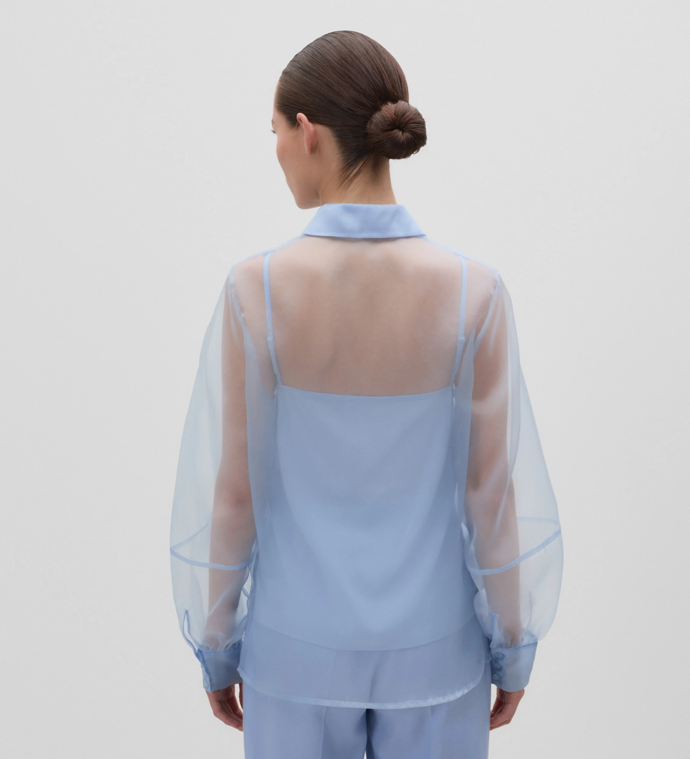 Blusa organza manga larga - Image 5