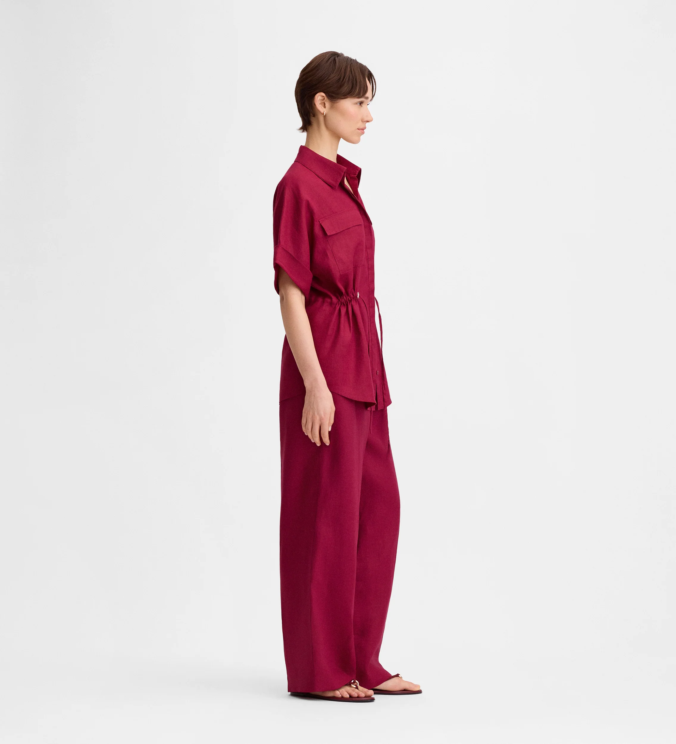 Pantalón lino pinzas - Image 2
