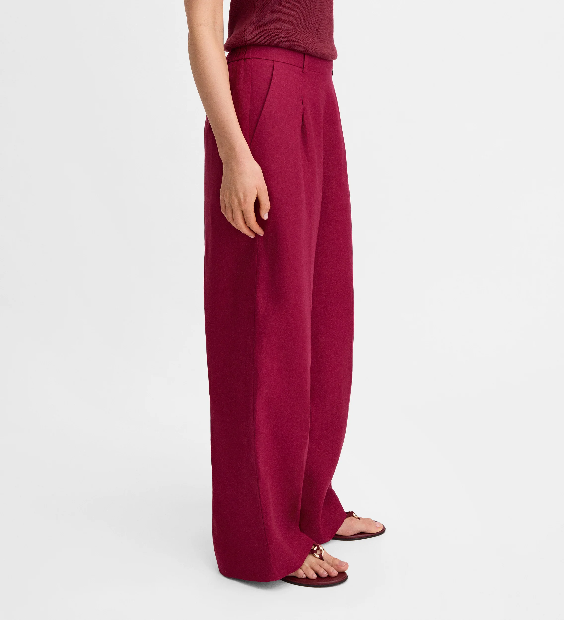 Pantalón lino pinzas - Image 4