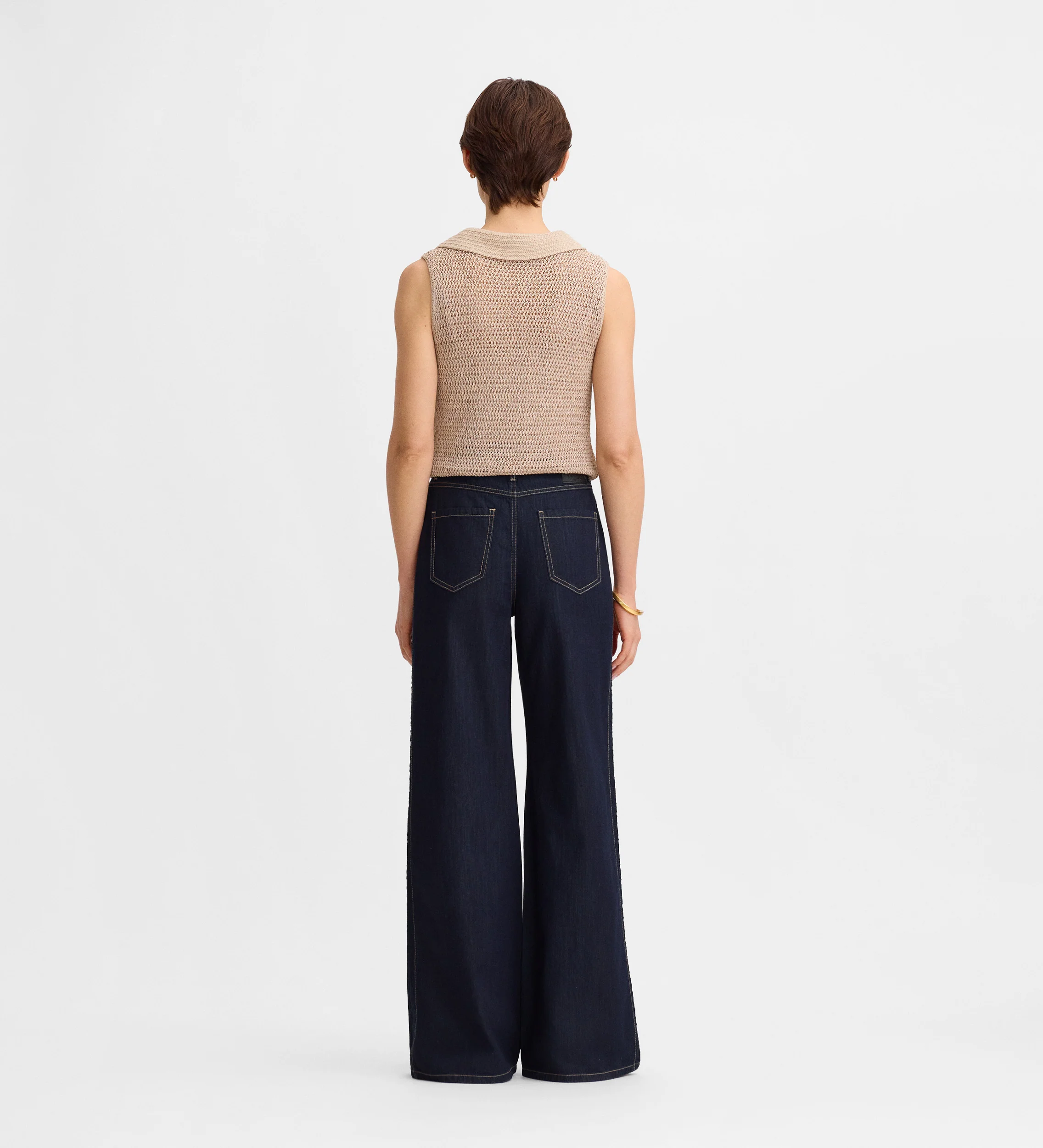 Pantalón vaquero ancho bordado - Image 6