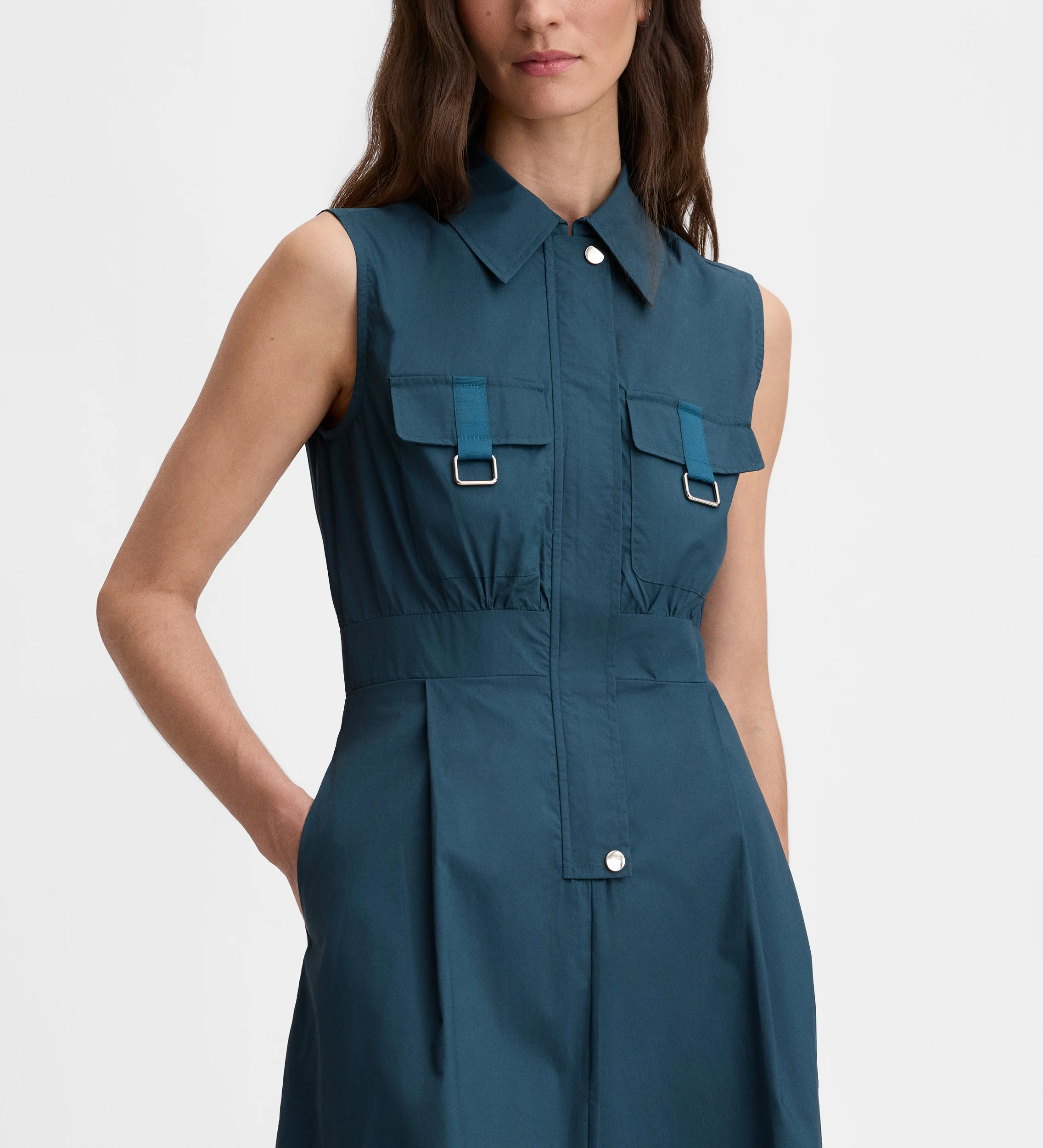 Vestido midi camisero hebillas - Image 4