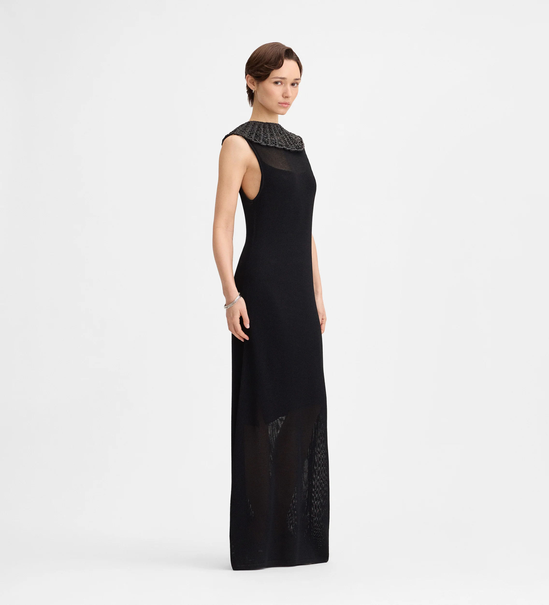 Vestido punto cuello rafia - Image 2