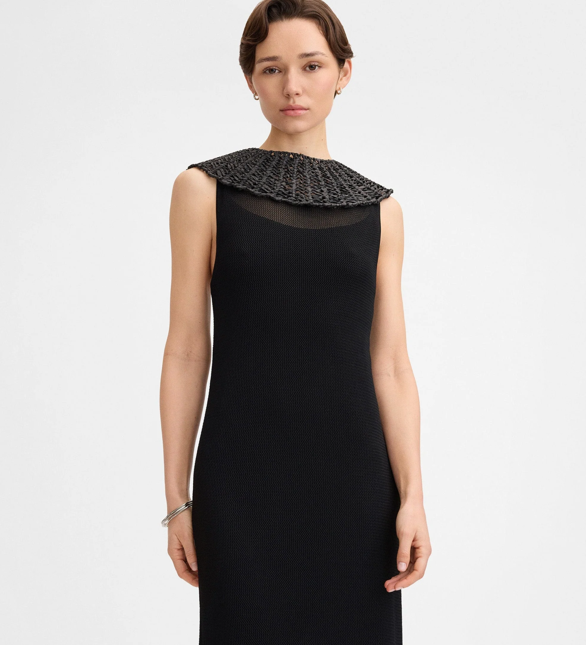Vestido punto cuello rafia - Image 3