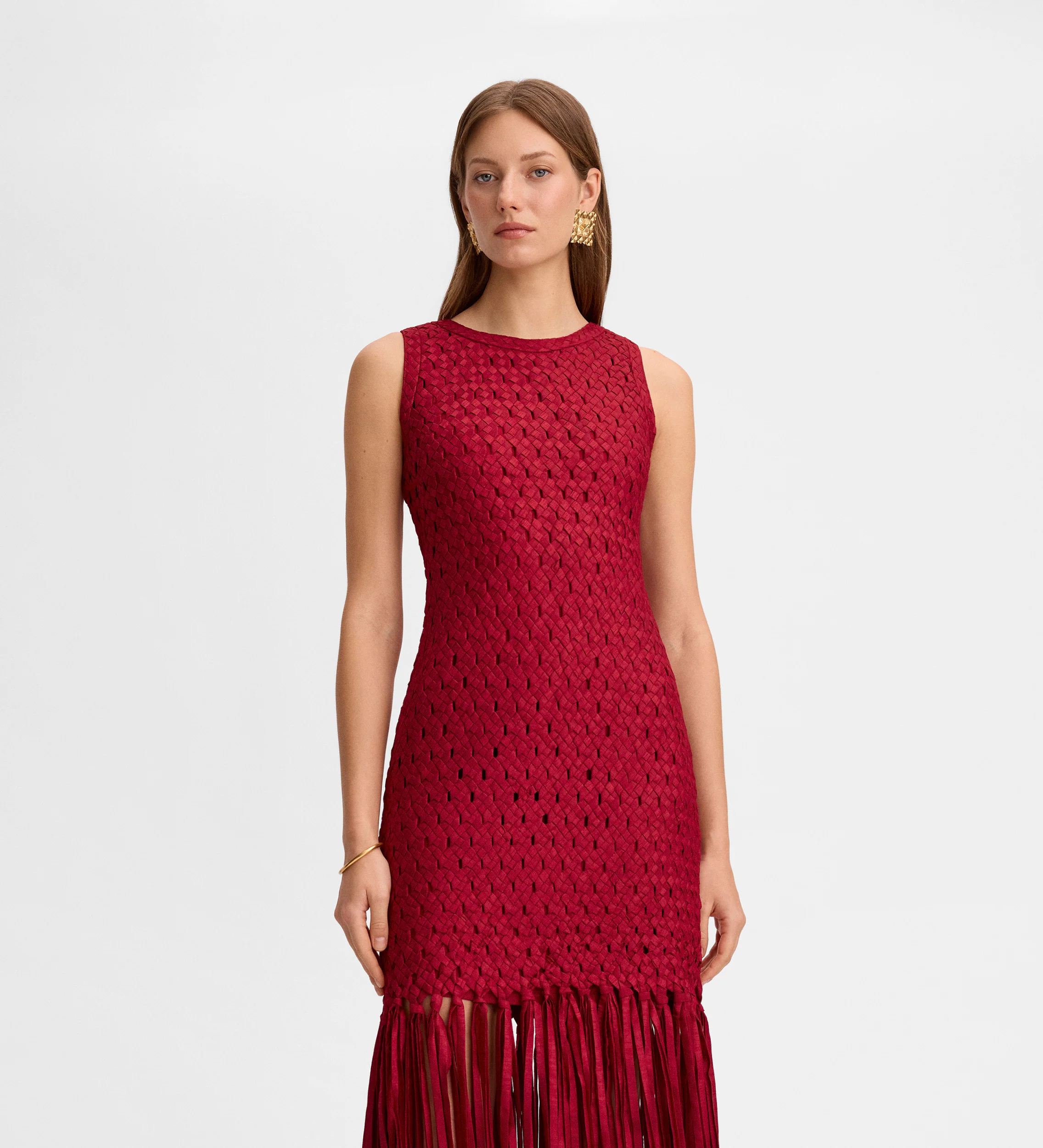 Vestido tafetán flecos - Image 3