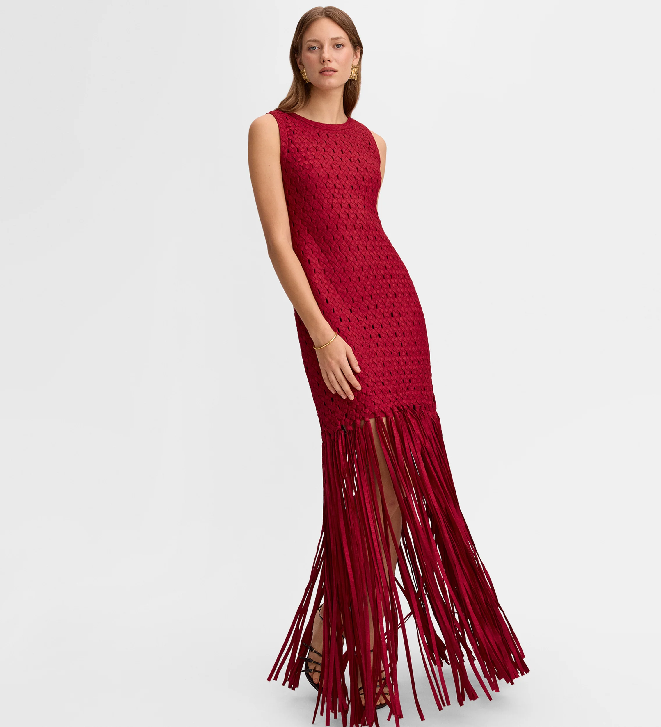 Vestido tafetán flecos - Image 4