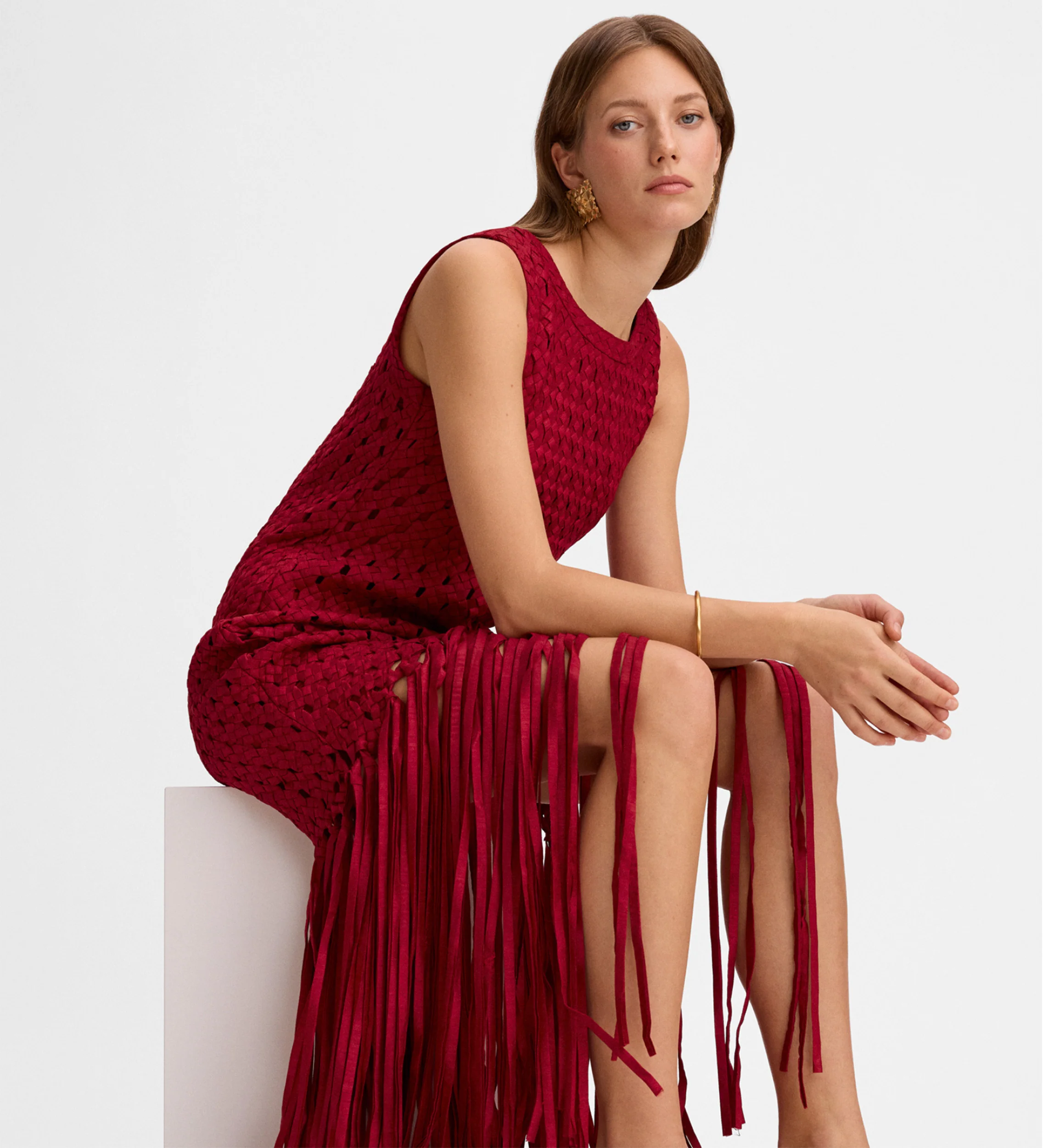 Vestido tafetán flecos - Image 5