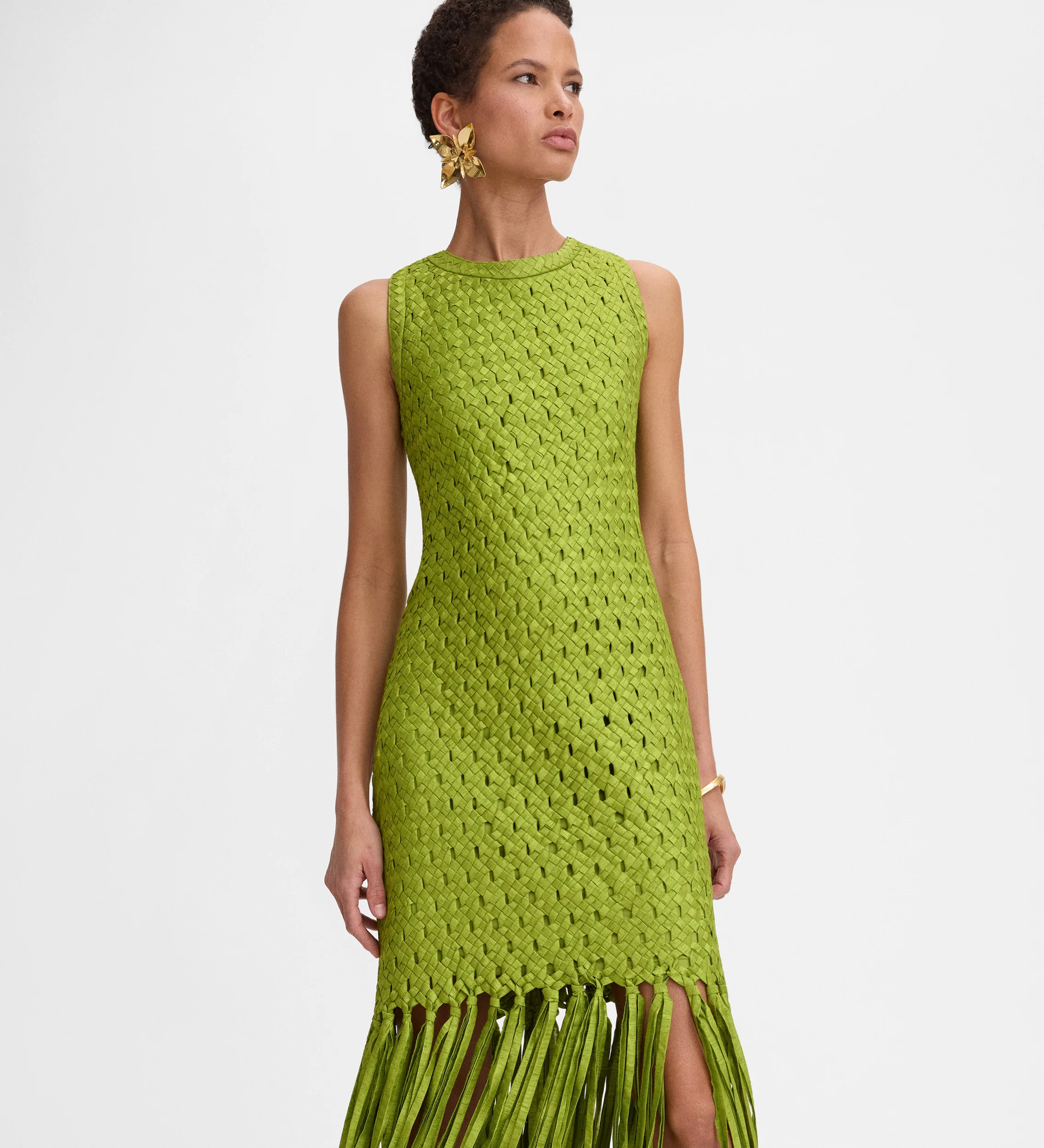 Vestido tafetán flecos - Image 3