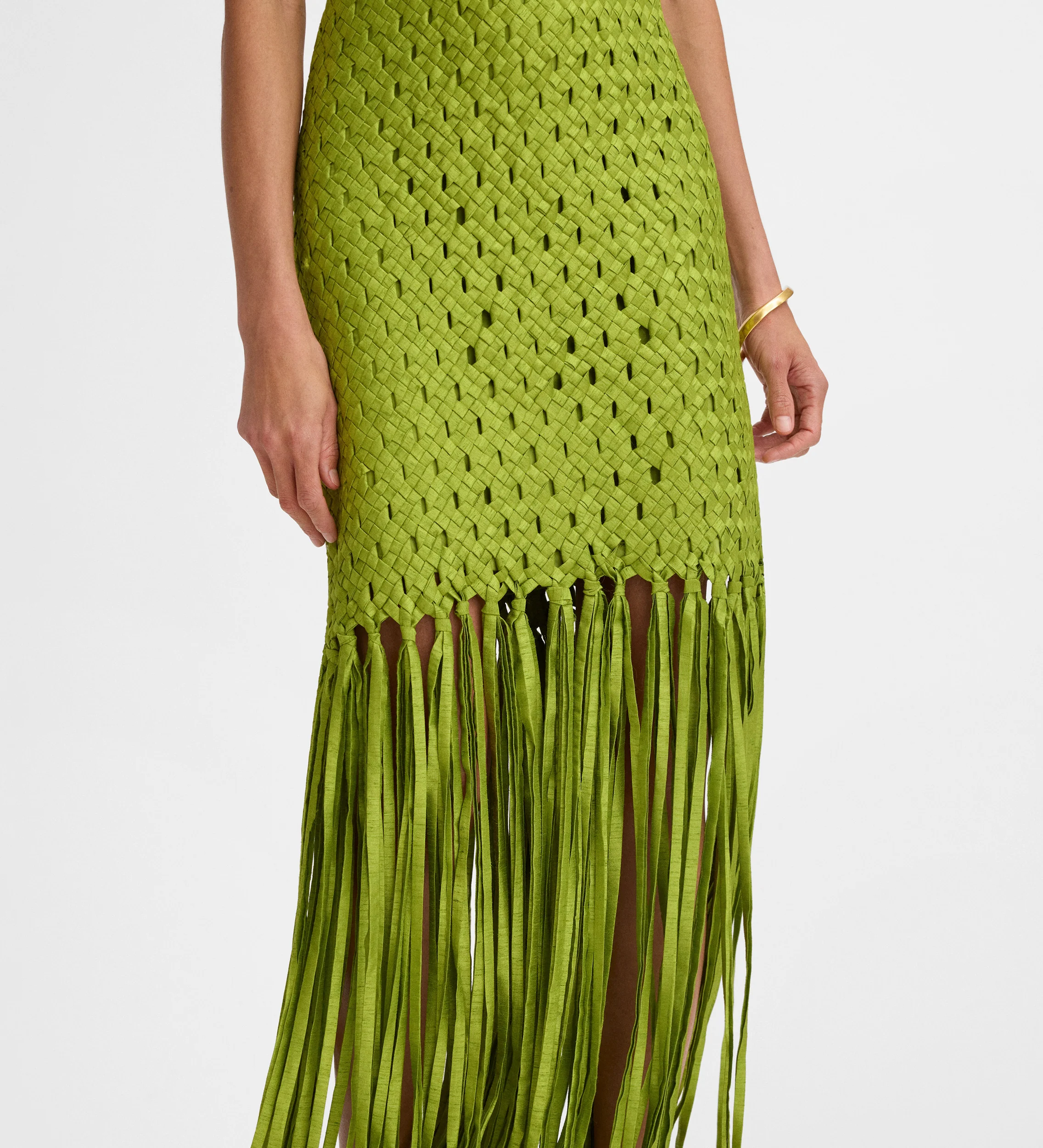 Vestido tafetán flecos - Image 4
